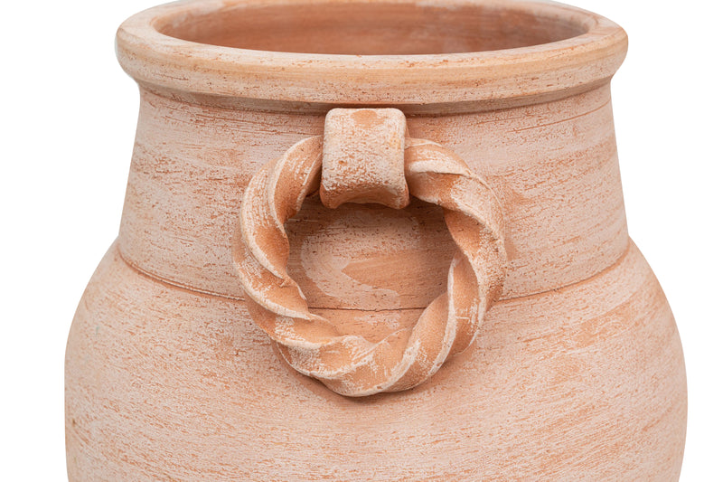 Biscottini PORTAOMBRELLI ANFORA/ORCIO CON ANELLI IN TERRACOTTA FATTO A MANO SUL TORNIO PER PIANTE E FIORI L32XPR32XH46 CM