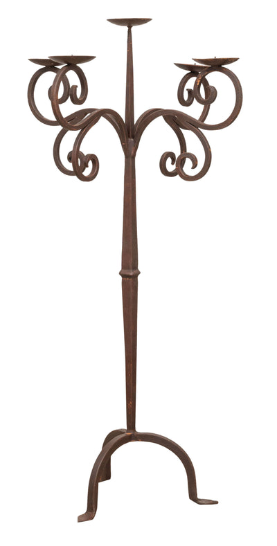 Biscottini CANDELIERE A PIANTANA IN FERRO BATTUTO LAVORATO A MANO dimensioni lunghezza