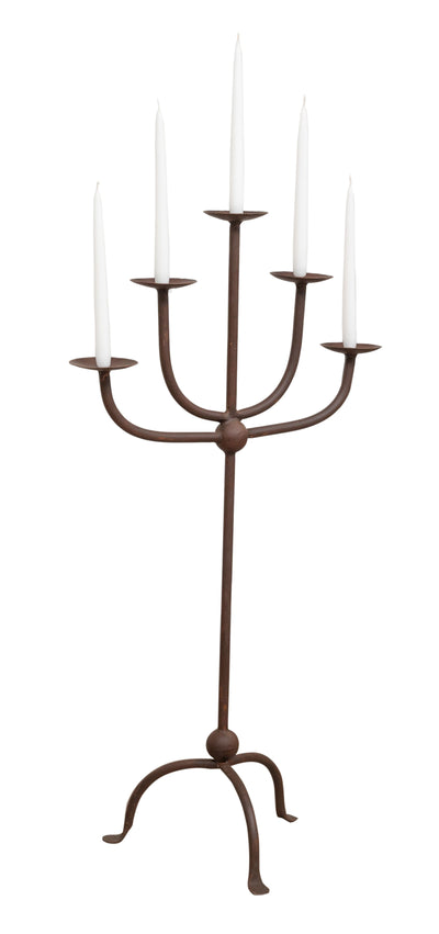 Biscottini CANDELIERE A PIANTANA IN FERRO BATTUTO LAVORATO A MANO dimensioni lunghezza