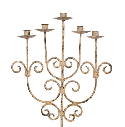 Biscottini CANDELIERE A PIANTANA IN FERRO BATTUTO LAVORATO A MANO dimensioni lunghezza