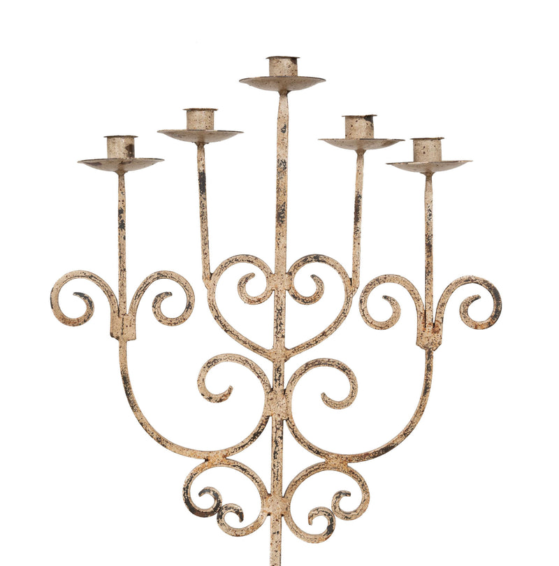 Biscottini CANDELIERE A PIANTANA IN FERRO BATTUTO LAVORATO A MANO dimensioni lunghezza