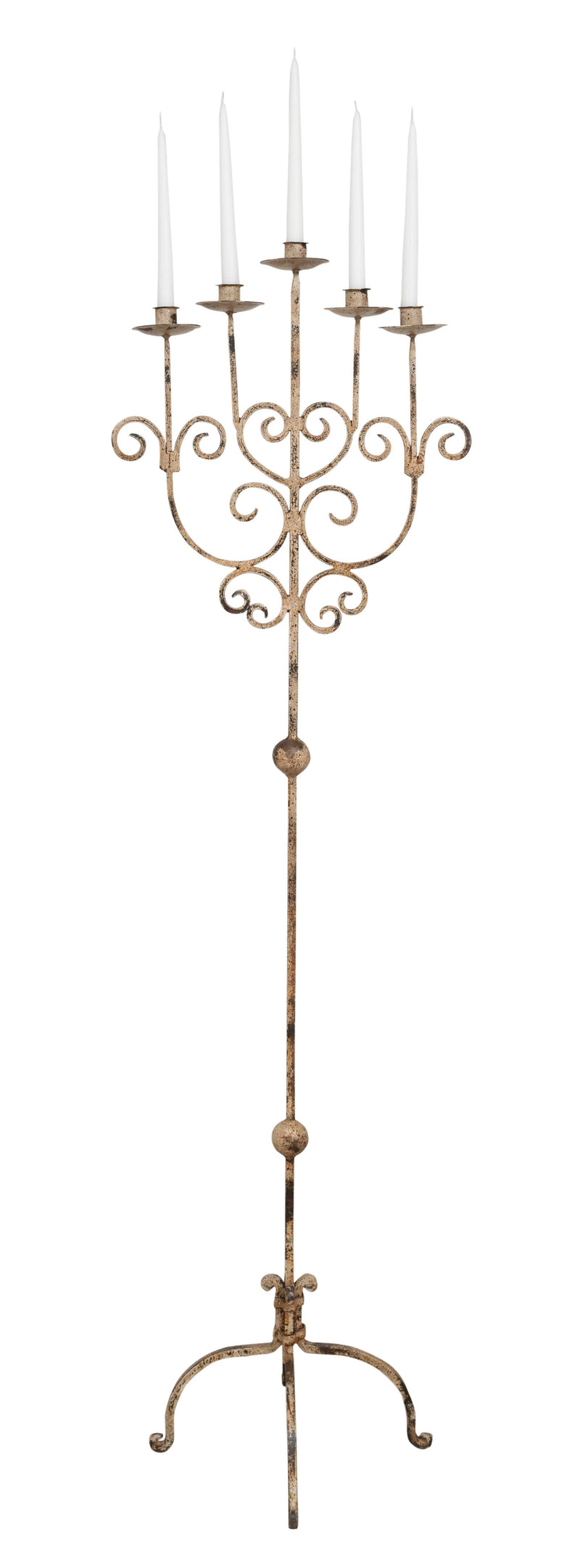Biscottini CANDELIERE A PIANTANA IN FERRO BATTUTO LAVORATO A MANO dimensioni lunghezza
