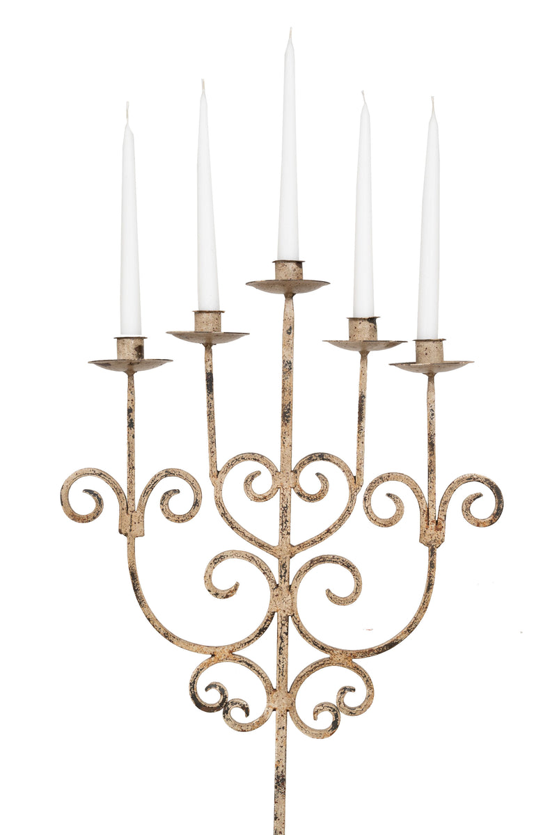 Biscottini CANDELIERE A PIANTANA IN FERRO BATTUTO LAVORATO A MANO dimensioni lunghezza