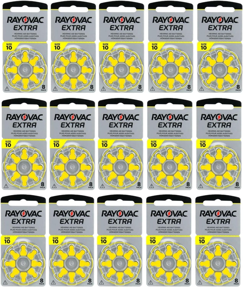 120 Batterie PILE RAYOVAC Extra 10 Apparecchi Acustici PR70 Protesi Udito 1,45