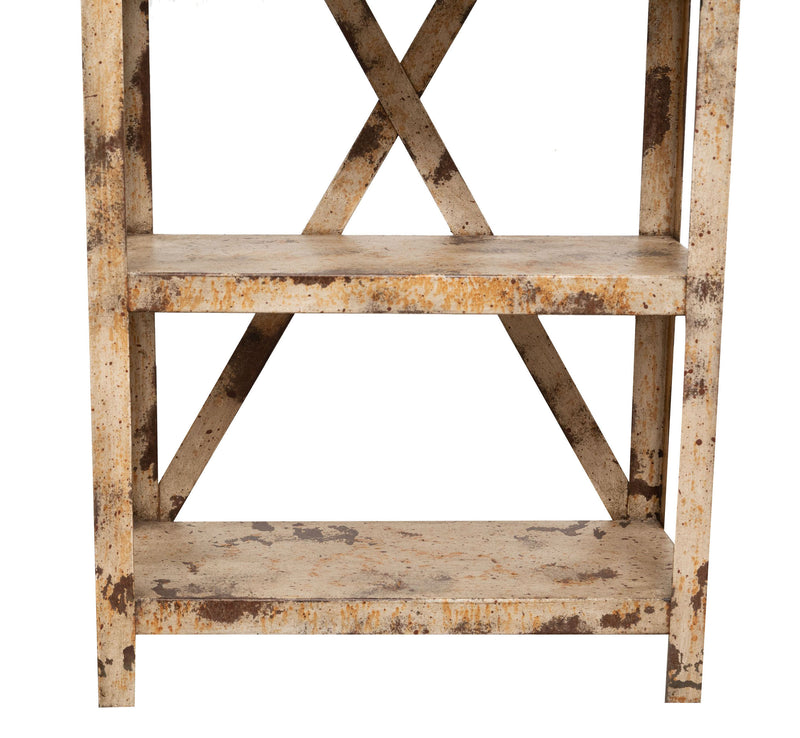 Biscottini Etagere Shabby in ferro finitura naturale anticata realizzato ferro. dimensioni