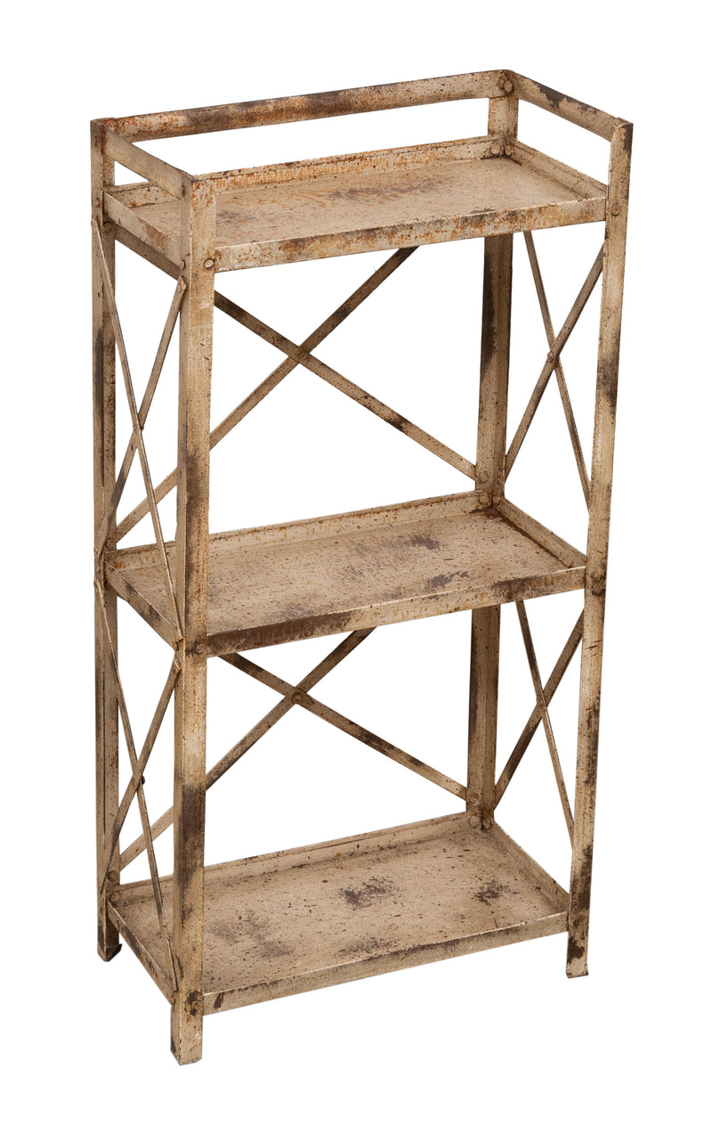 Biscottini Etagere Shabby in ferro finitura naturale anticata realizzato ferro. dimensioni