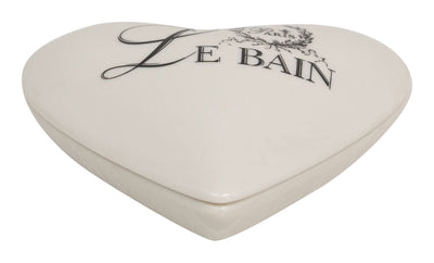 Biscottini Contenitore con coperchio in porcellana bianca decorata "Le Bain Paris" L10,4xPR8,7xH4 cm