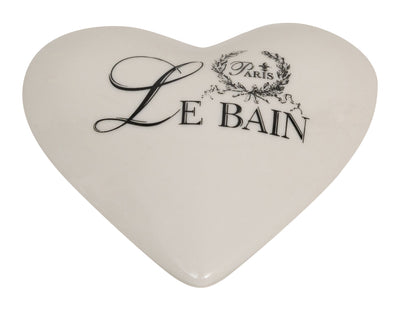 Biscottini Contenitore con coperchio in porcellana bianca decorata "Le Bain Paris" L10,4xPR8,7xH4 cm