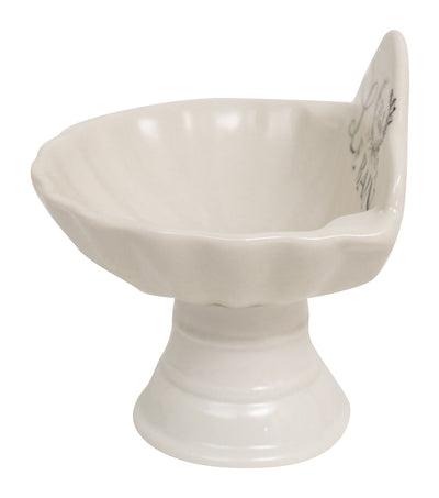 Biscottini Porta saponetta svuota tasche in porcellana bianca decorata "Le Bain Paris" L11,2xPR9,5xH10,8 cm