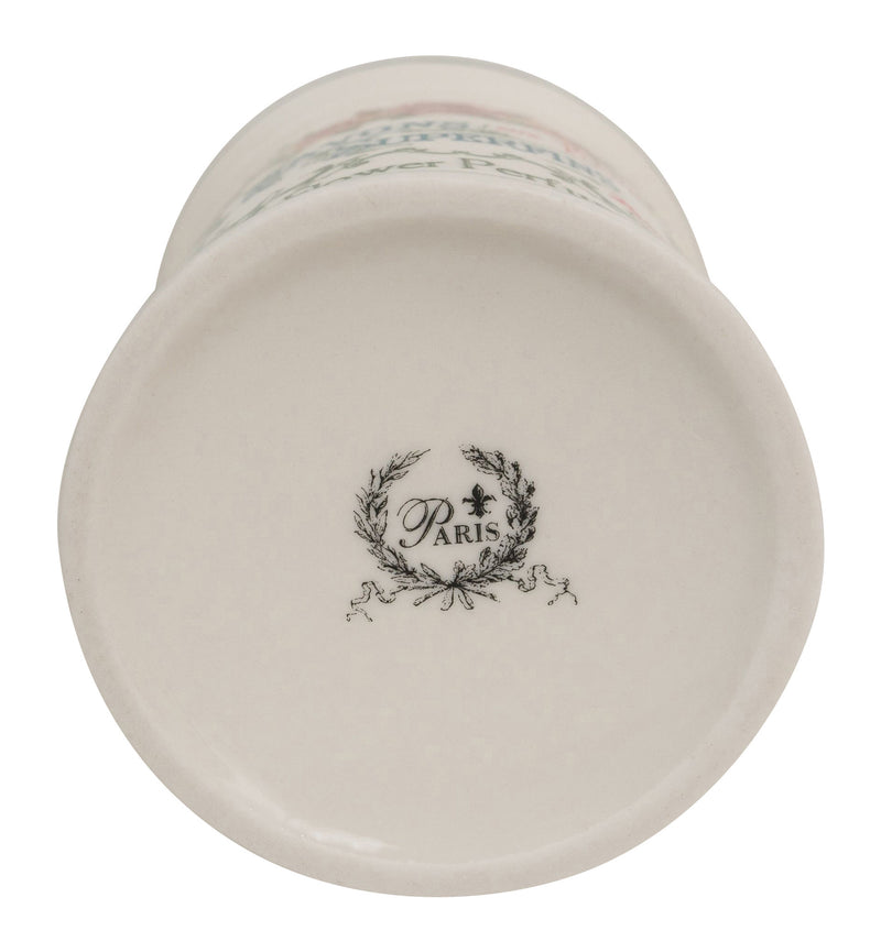 Biscottini Porta spazzolini in porcellana bianca decorata "Savons Superfines" L8,5xPR8,5xH11,5 cm