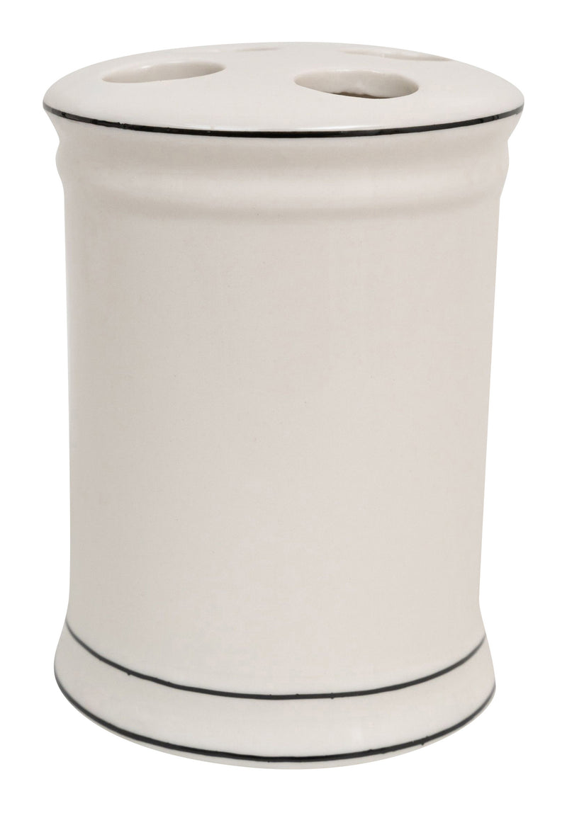 Biscottini Porta spazzolini in porcellana bianca decorata "Powder Soap" L8,5xPR8,5xH11,5 cm