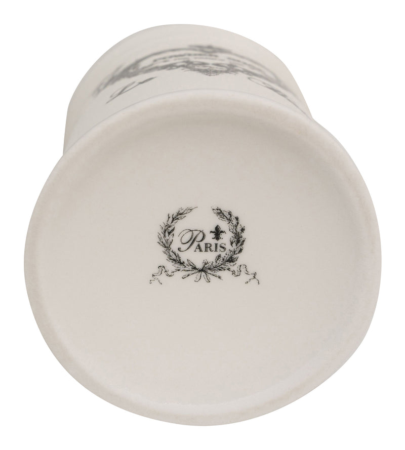 Biscottini Porta spazzolini in porcellana bianca decorata "Powder Soap" L8,5xPR8,5xH11,5 cm