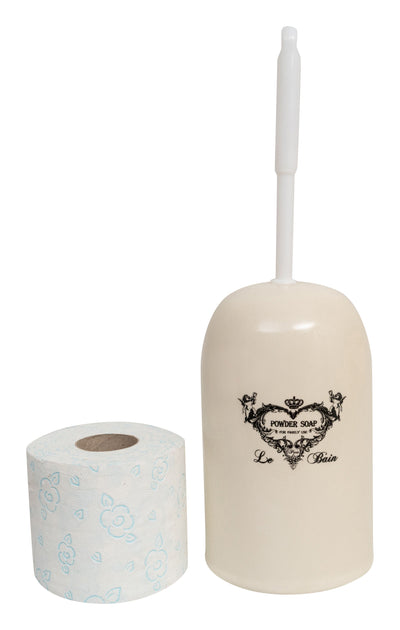 Biscottini Portascopino porcellana bianca decorata "Powder Soap" L12xPR10xH16,2 realizzato