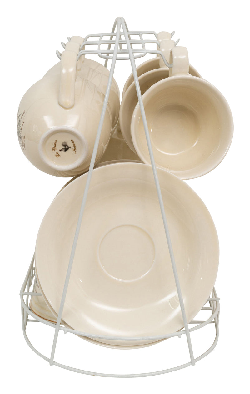 Biscottini Set colazione 15 pz in porcellana decorata LAMPADARIO porcellana, composto pezzi