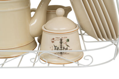 Biscottini Set colazione 15 pz in porcellana decorata LAMPADARIO porcellana, composto pezzi
