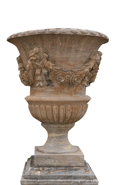 Biscottini Vaso con base in pietra L65xPR65xH198 cm completo base, dimensioni Offerta