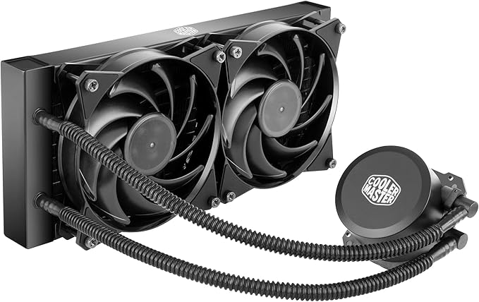 Cooler Master Dissipatore A Liquido Masterliquid Lite 240 Cpu - Pompa Dissipazione Doppia E Ventole Aria Da 120 Mm, Nero, 14.1 x 27.2 x 32 cm 1.1 Kg