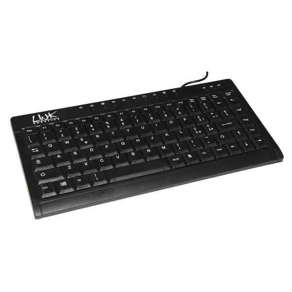 Tastiera Mini Link - Multimediale - Waterproof, protetta contro gli schizzi di acqua - Usb - Colore Nero