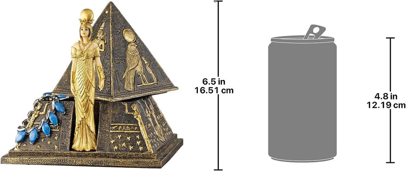 Design Toscano Egiziano Décor Trinket - Egiziano dea Iside Piramide Jewelry Box - Statue egizie