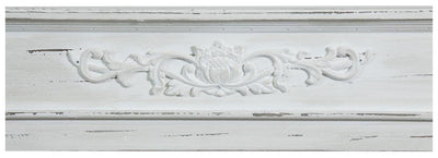 Biscottini Cornice camino in legno finitura bianca anticata 115x17x102 cm