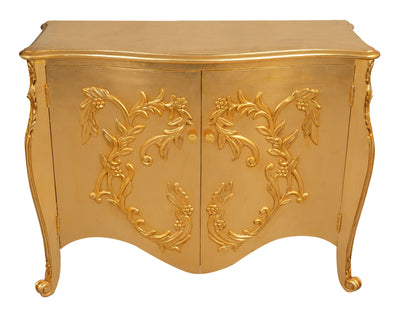 Biscottini Comò due Ante, finitura dorata, L123XPR50xH91 cm Elegante raffinato realizzato