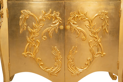 Biscottini Comò due Ante, finitura dorata, L123XPR50xH91 cm Elegante raffinato realizzato