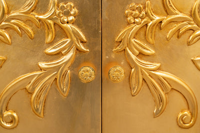 Biscottini Comò due Ante, finitura dorata, L123XPR50xH91 cm Elegante raffinato realizzato