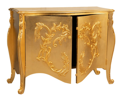 Biscottini Comò due Ante, finitura dorata, L123XPR50xH91 cm Elegante raffinato realizzato