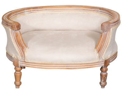 Biscottini POUF CON SCHIENALE STILE FRANCESE LUIGI XVI IN LEGNO MASSELLO DI FAGGIO XVI,