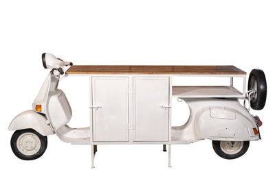 Biscottini Consolle Ferro e Legno, Vespa Ristrutturata come Consolle per Arredo per la Casa