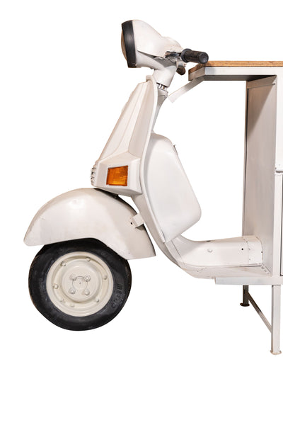 Biscottini Consolle Ferro e Legno, Vespa Ristrutturata come Consolle per Arredo per la Casa