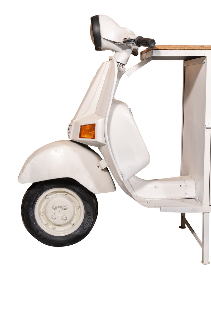 Biscottini Consolle Ferro e Legno, Vespa Ristrutturata come Consolle per Arredo per la Casa