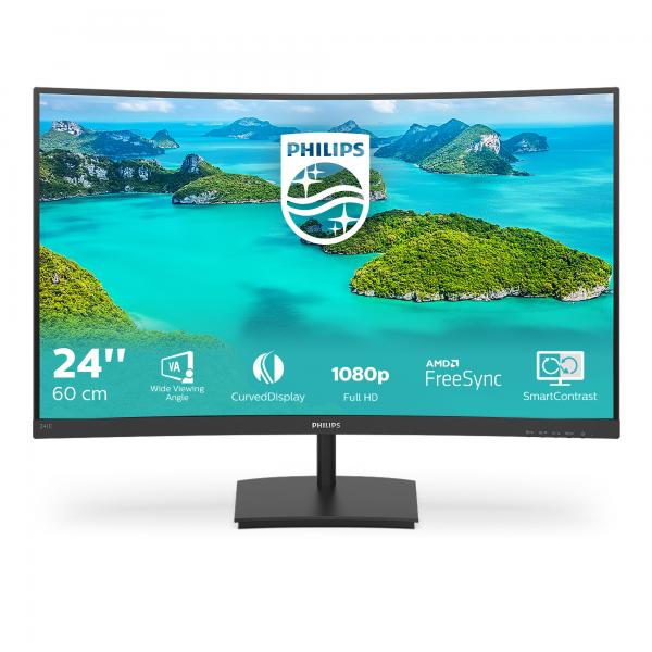 PHILIPS MONITOR CURVO 23,6 VA FHD 4MS 250CDM, VGA/HDMI MULTIMEDIALE