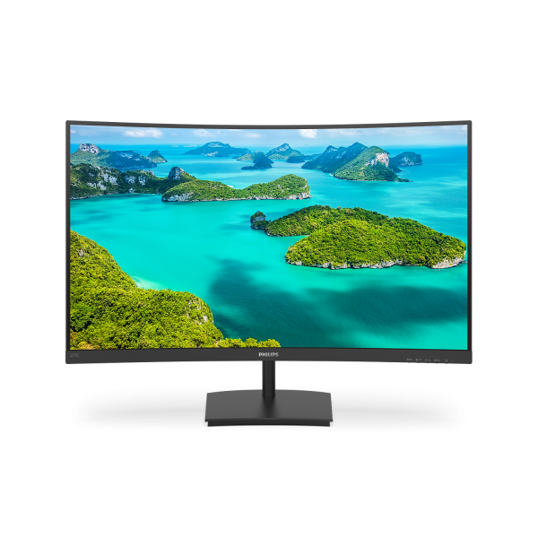 Monitor Philips E Line 271E1SCA Curvo - Display 27 pollici LED - Contrasto 3000:1 - 4ms - 1920x1080 Full-HD - VGA (D-Sub), Hdmi - Vesa - Altoparlanti incorporati - Nero