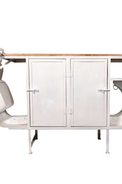 Biscottini Consolle Ferro e Legno, Vespa Ristrutturata come Consolle per Arredo per la Casa