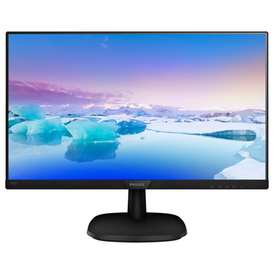 Monitor Philips 243V7QDSB - Display 24 pollici (23.8") W-LED - 16:9 - 1920x1080 Full-HD - 250 cd/m2 - 4 ms - Contrasto 1000:1, Din. 10.000.000:1 - VGA, HDMI DVI - Vesa - Nero