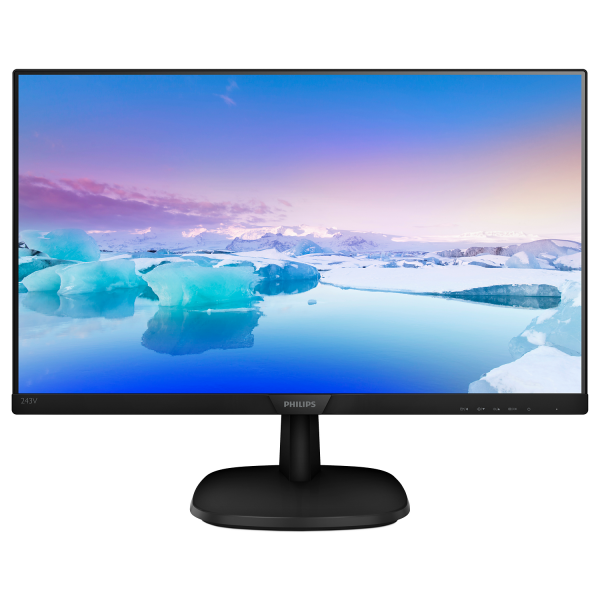 Monitor Philips 243V7QDSB - Display 24 pollici (23.8") W-LED - 16:9 - 1920x1080 Full-HD - 250 cd/m2 - 4 ms - Contrasto 1000:1, Din. 10.000.000:1 - VGA, HDMI DVI - Vesa - Nero