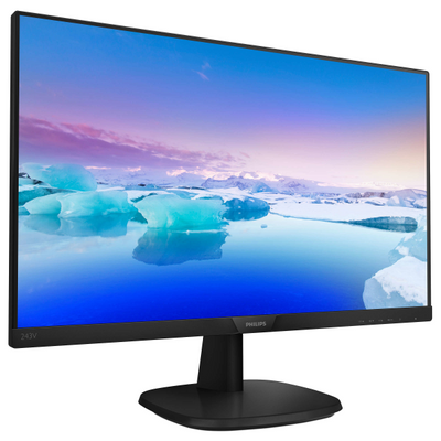 Monitor Philips 243V7QDSB - Display 24 pollici (23.8") W-LED - 16:9 - 1920x1080 Full-HD - 250 cd/m2 - 4 ms - Contrasto 1000:1, Din. 10.000.000:1 - VGA, HDMI DVI - Vesa - Nero