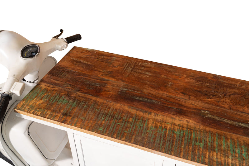 Biscottini Consolle Ferro e Legno, Vespa Ristrutturata come Consolle per Arredo per la Casa