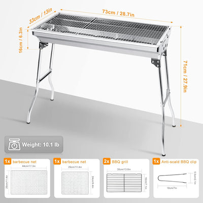 ACCONTO SPEDIZIONE PAGAMENTO ALLA CONSEGNA  Barbecue Griglia a Carbone Professionale per 5-10 Persone, Barbecue Carbone Barbecue Pieghevole per BBQ, Utensile BBQ Grill, Giardino Terrazza Campeggio Picnic