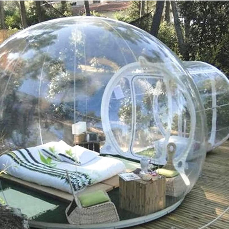 ZABEES Tenda Gonfiabile Bubble House, Tunnel Singolo con Anello a D, Tenda Gonfiabile Sferica per Resort Scenico per Alloggio in Famiglia con Cielo Stellato all&