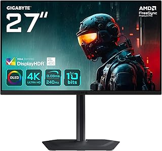 Gigabyte MO27U2 OLED 4K UHD Gaming Monitor - 3840 x 2160, 240Hz, 0.03ms, 1000cd/m, Display HDR True Black 400, HDMI 2.1, DisplayPort 1.4