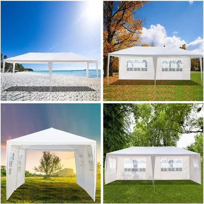 Gazebo da Giardino 6 x 3 m, Tendone per Feste con 4 Pareti Rimovibili, con Borsa di Trasporto, Impermeabile Protezione UV, per Matrimonio Eventi e Barbecue