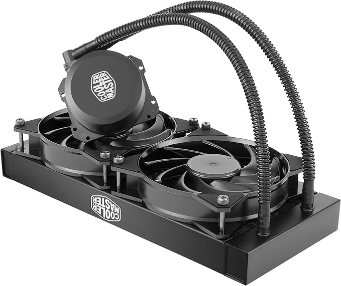 Cooler Master Dissipatore A Liquido Masterliquid Lite 240 Cpu - Pompa Dissipazione Doppia E Ventole Aria Da 120 Mm, Nero, 14.1 x 27.2 x 32 cm 1.1 Kg