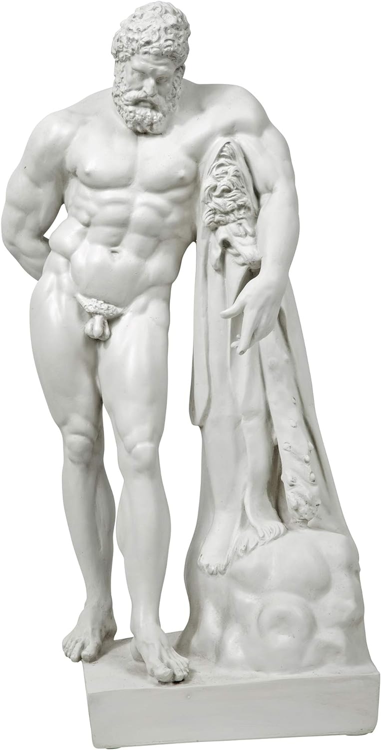 Design Toscano NG32438 Statua Ercole Farnese, off Bianco