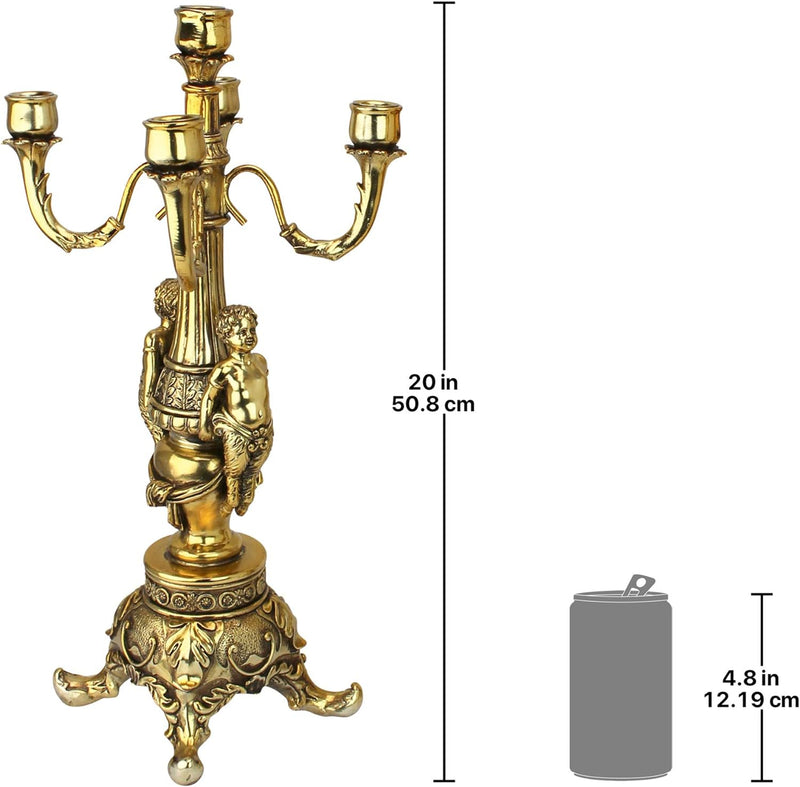 Design Toscano KY7156 Candelabro Grande Château, Set da Due, Oro