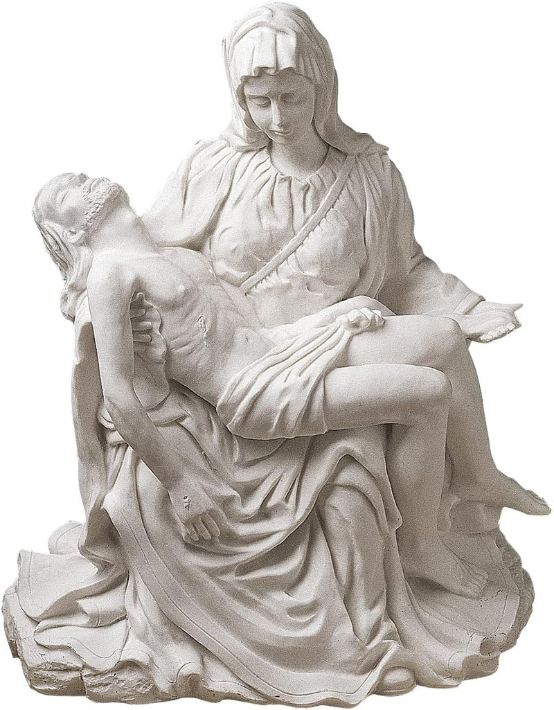 Design Toscano PD1903 Statua in Marmo Sintetico la Pietà, Grande, Bianco