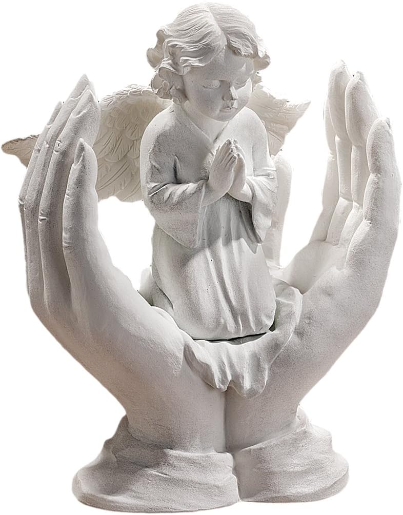 Design Toscano Statua in Marmo Sintetico Preghiere di Un Angelo