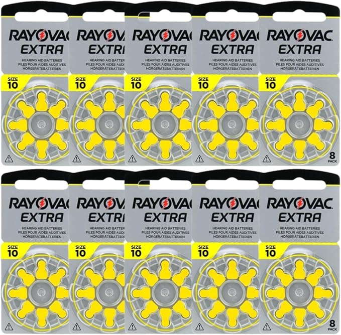 80 Batterie PILE RAYOVAC Extra 10 Apparecchi Acustici PR70 Protesi Udito 1,45