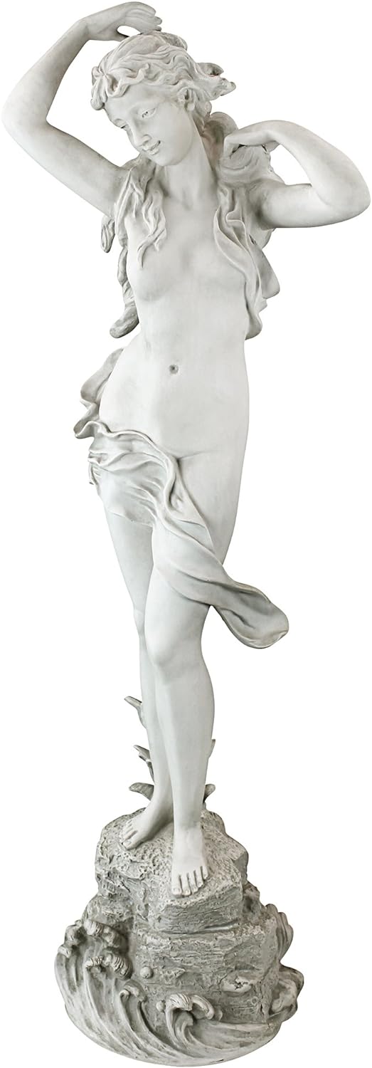 Design Toscano Risveglio primaverile Donna Classica Statua da giardino, poliresina, pietra antica, 102 cm